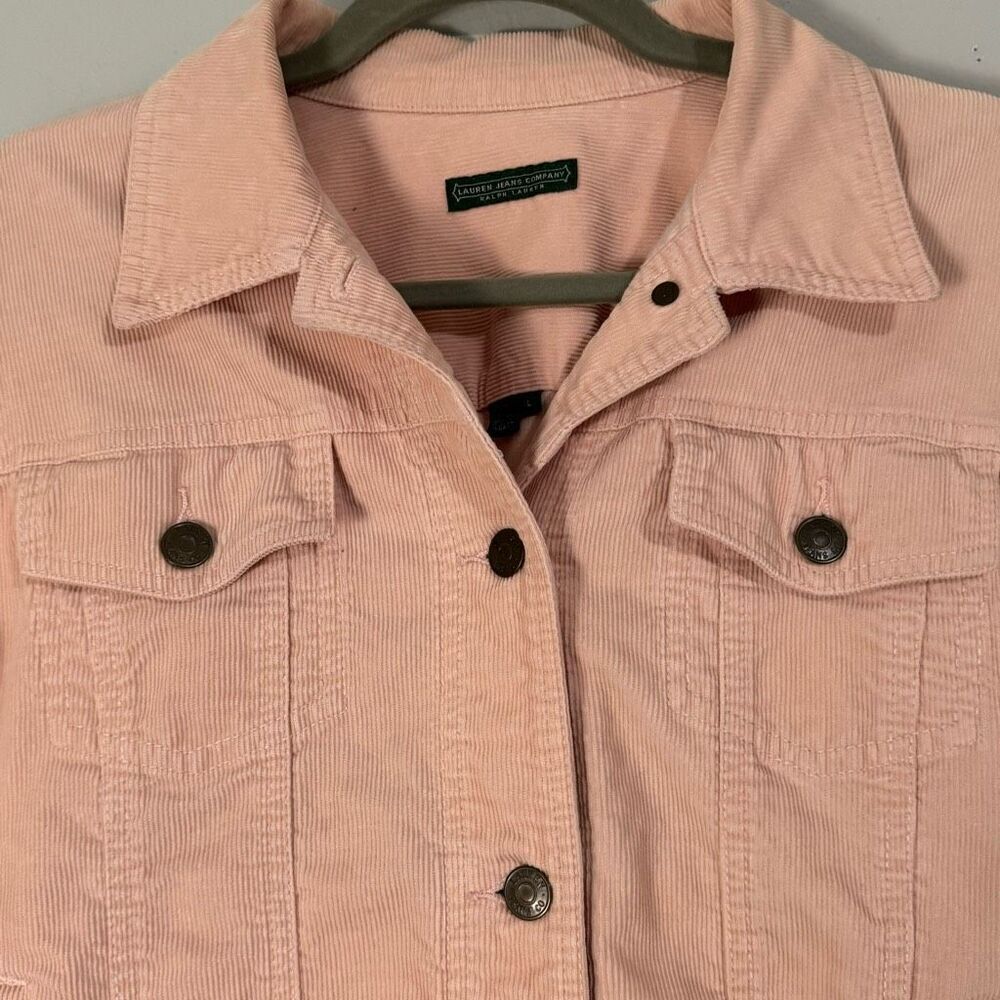 Lauren Jeans Company Ralph Lauren Pink Cotton Corduroy Jacket L - Picture 2 of 6